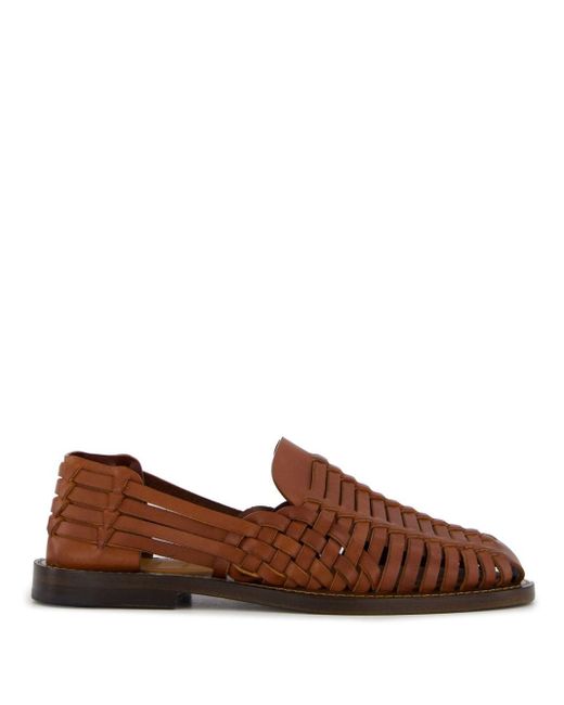 Sandalias con diseño tejido Brunello Cucinelli de hombre de color Brown