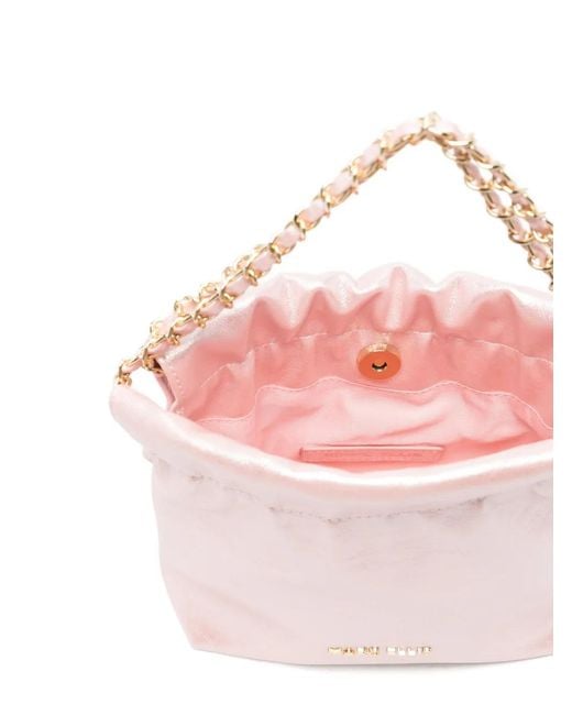 Marc Ellis Pink Ava Pearl Chain-Link Tote Bag