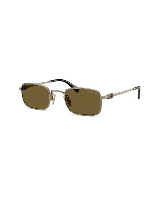 Miu Miu Metallic Rectangle-Frame Sunglasses