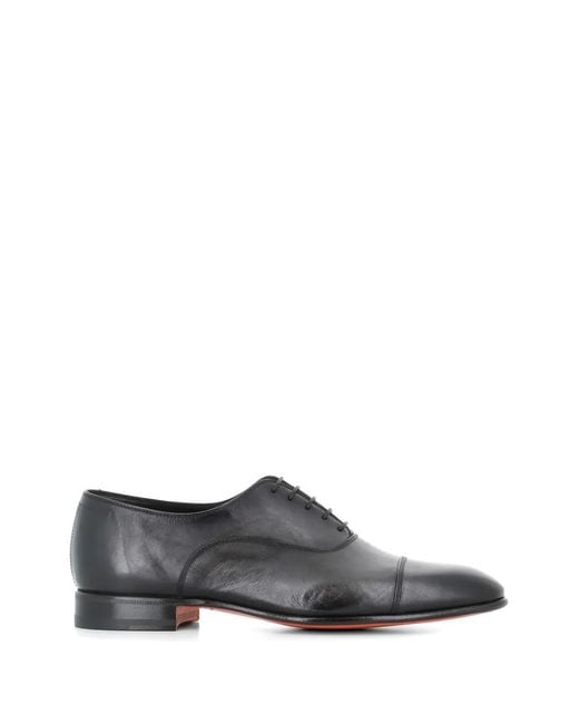 Santoni Gray Cap-Toe Lace-Up Oxford Shoes for men