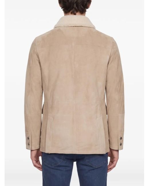Eleventy Natural Parka À Col En Peau Lainée for men
