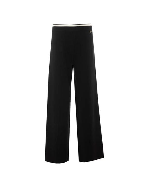 Liu Jo Black Knit Palazzo Pants