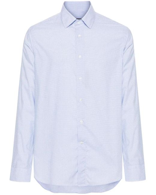 Chemise En Coton À Fines Rayures Canali pour homme en coloris White