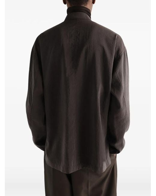 Lemaire Brown V-Neck Shirt for men