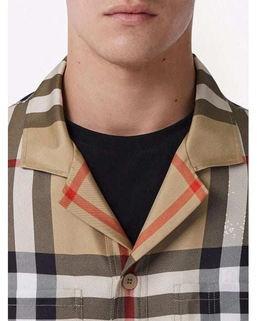 Chemise en soie Check Burberry pour homme en coloris Brown