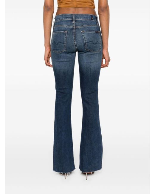 7 For All Mankind Blue Bootcut Wide-leg Jeans