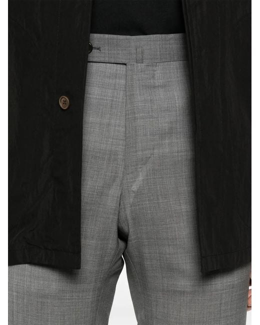 PT Torino Gray Virgin-Wool Trousers for men
