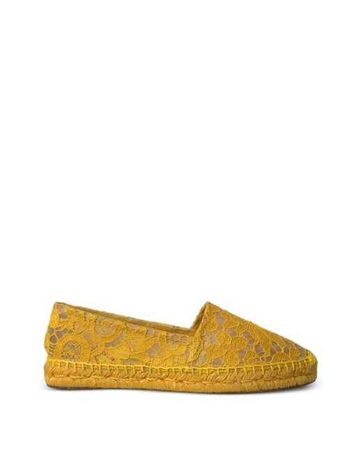 Dolce & Gabbana Yellow Lace Espadrilles