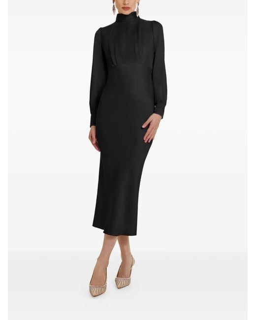 Framboise Black Jacob Mock-Neck Midi Dress