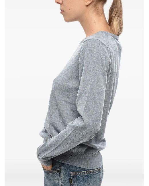 Malo Gray Crew-Neck Long-Sleeve Sweater
