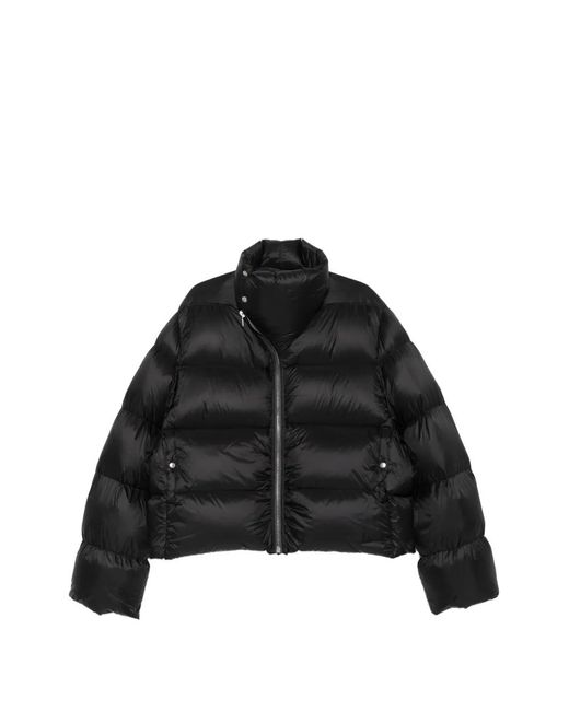 Rick Owens Black Turtle High-Neck Padded Jacket for men