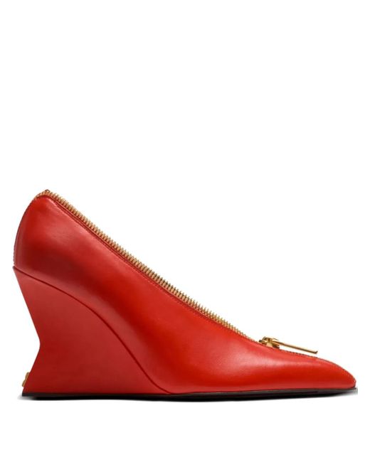 Pumps Con Zip E Zeppa 95Mm di Balmain in Red