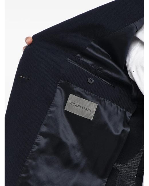 Corneliani Blue Patch-Pocket Double-Breasted Blazer for men