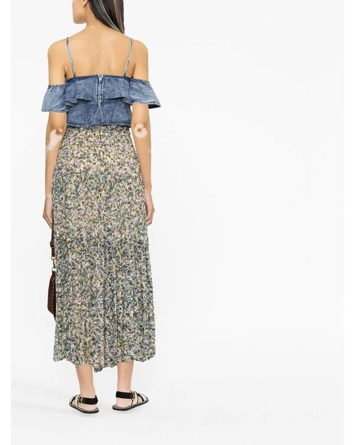 Isabel Marant Blue Voloteo Ruffle Blouse