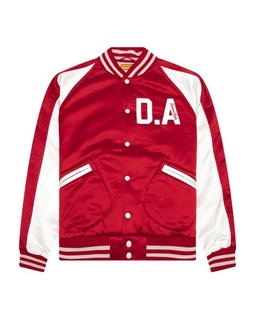Human Made Red Stadium Satin Striped-Trimjacket for men