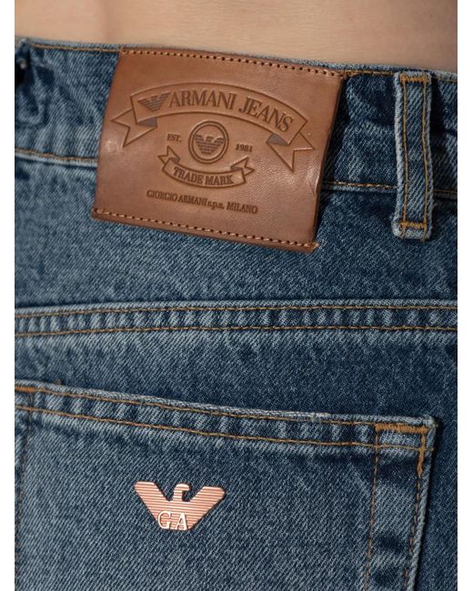 Emporio Armani Blue Logo Mini Denim Skirt