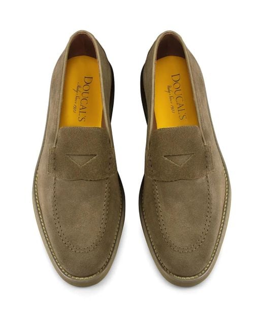 Doucal's Green Suede Loafers for men