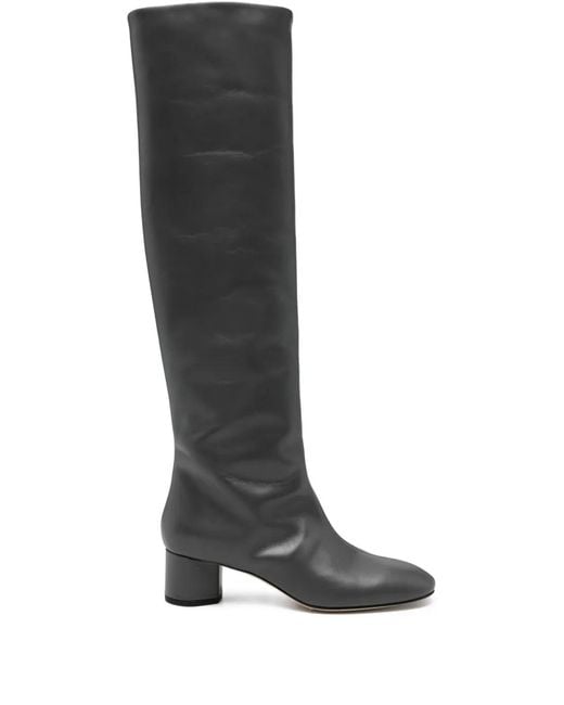 Aeyde Black Block-Heel Knee-High Boots