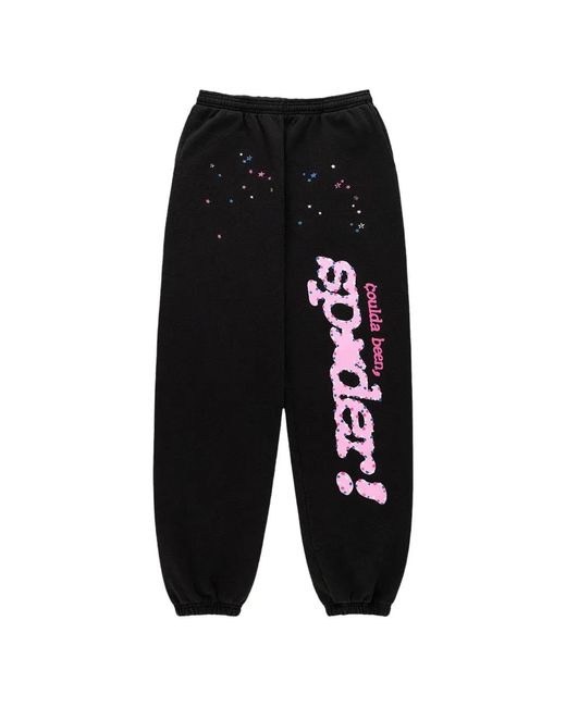 Sp5der Black X Druski Coulda Track Pants for men