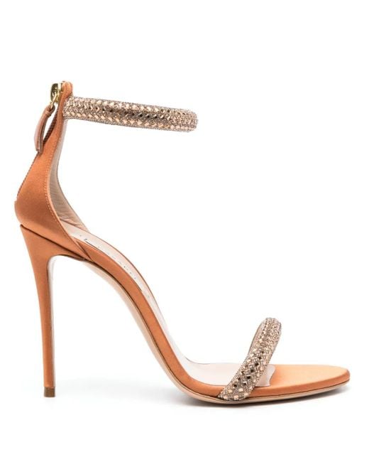 Casadei Metallic Scarlet Stratosphere 100Mm Leather Sandals