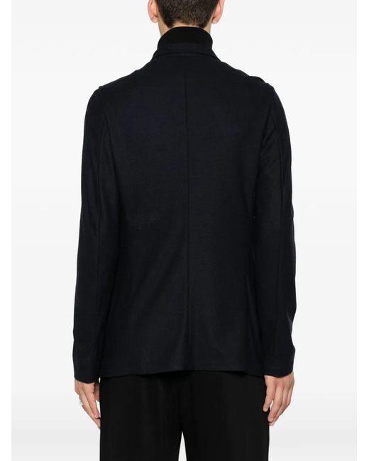 Emporio Armani Blue Buttoned Wool Jacket for men
