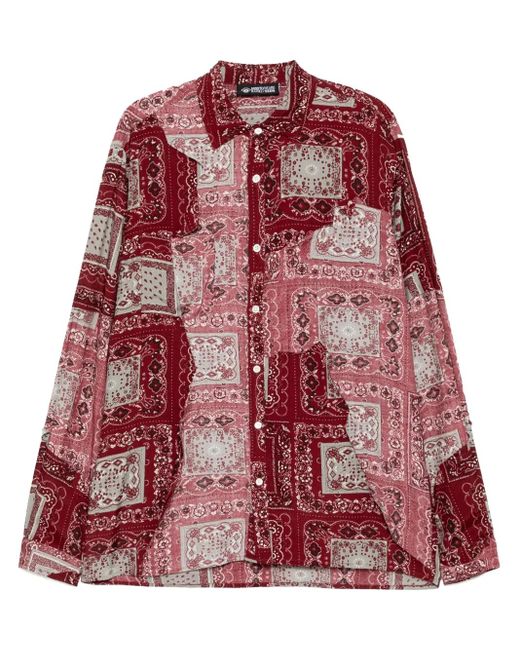 Mostly Heard Rarely Seen Red Paisley Cut Me Up Shirt for men