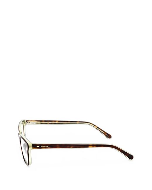 Fossil White Tortoiseshell-Effect Rectangle-Frame Glasses