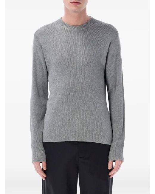 BERNER KUHL Gray Ribbed Crewneck Jumper for men