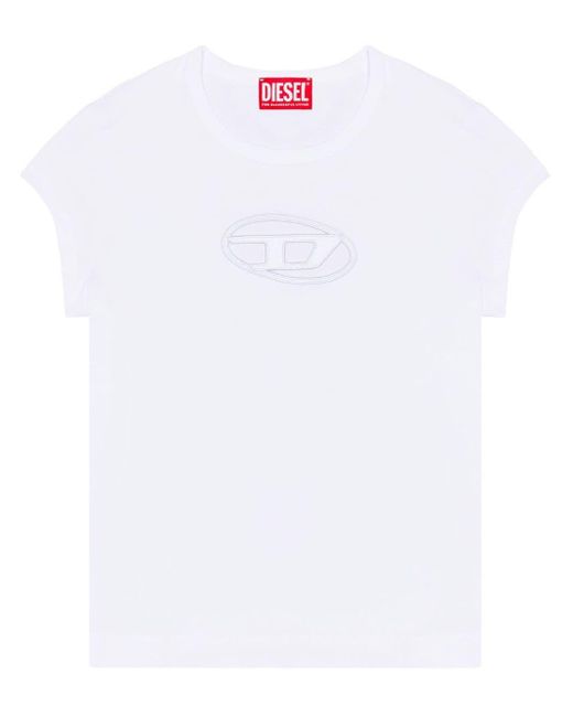 DIESEL T-angie T-shirt With Peekaboo Logo White | Lyst