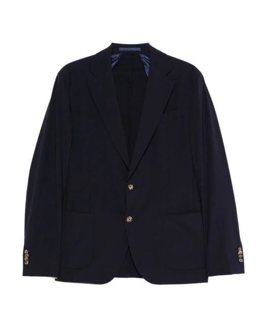 Blazer con bolsillos de parche Sand de hombre de color Blue