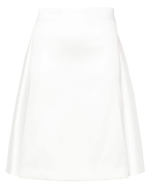 P.A.R.O.S.H. White Layered Detail Midi Skirt