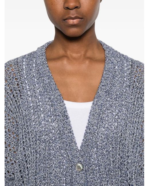 Hemisphere Gray Cardigan En Maille Ajouré