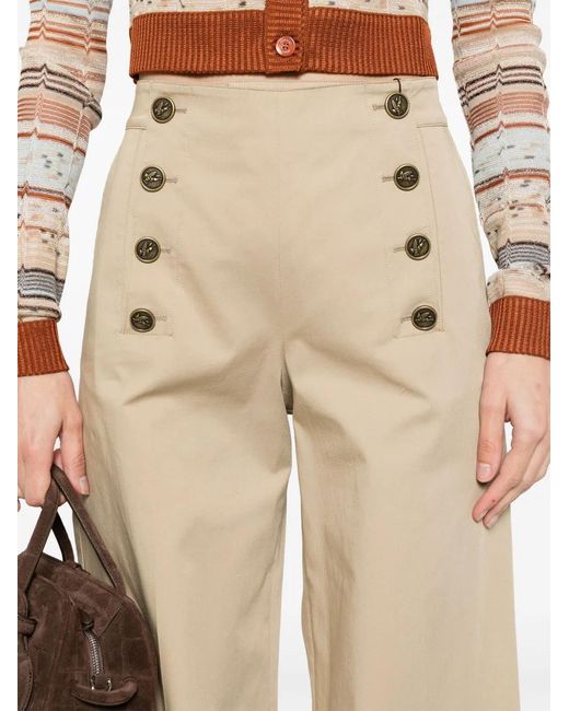 Etro Natural Panel Detail Trousers