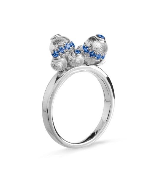 Officina Bernardi Blue 18kt White Gold Empire Sapphire Ring