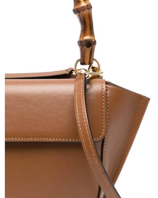 Wandler Brown Mini Sac Cabas Hortensia À Anse En Bambou