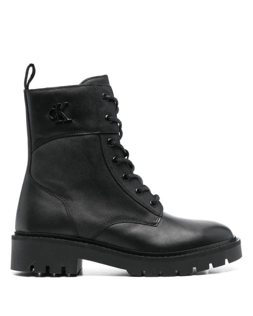 Calvin Klein レザー ブーツ Black