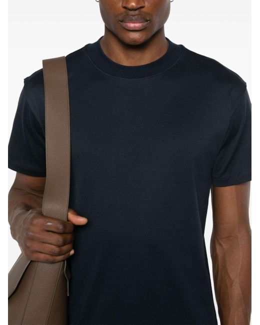 Lardini Blue Crew-neck Cotton T-shirt for men
