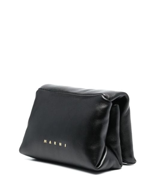 Marni Black Mini Prisma Leather Clutch Bag