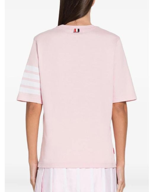 Thom Browne White Four-Bar Sleeve T-Shirt