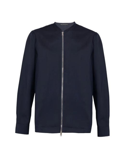Low Brand Blue Veste Sans Col Zippée for men
