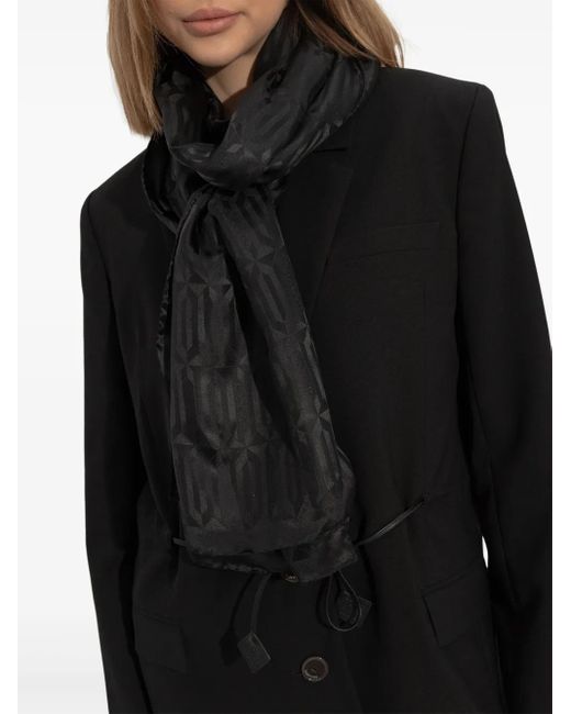 Lanvin Black Abstract-Pattern Scarf