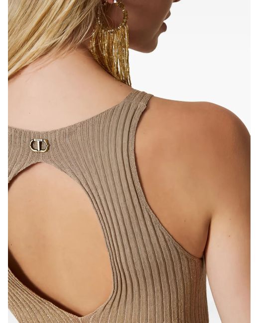 Twinset Natural Trägershirt mit U-Ausschnitt