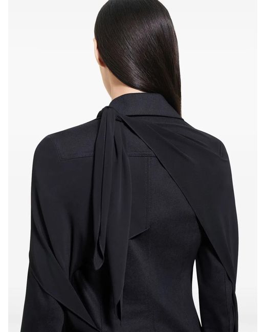 Courreges Black Draped Denim Trucker Jacket