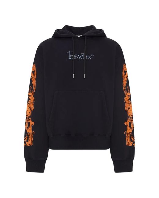 Off-White c/o Virgil Abloh Blue Graphic-Print Drawstring Hoodie for men