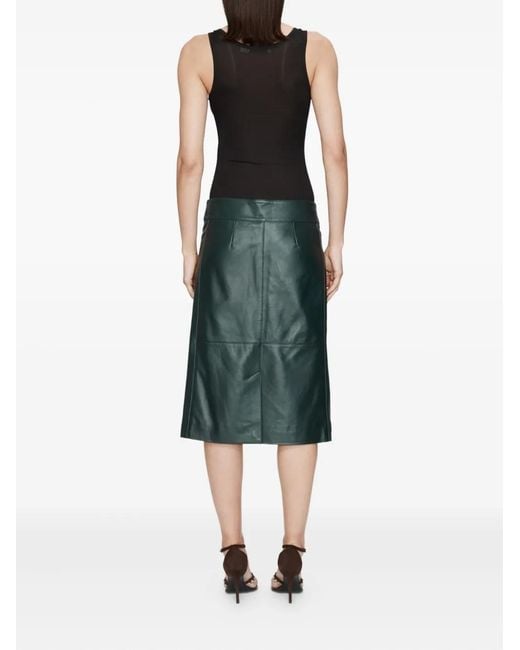 Christopher Esber Green Eddie Panelled Leather Midi Skirt
