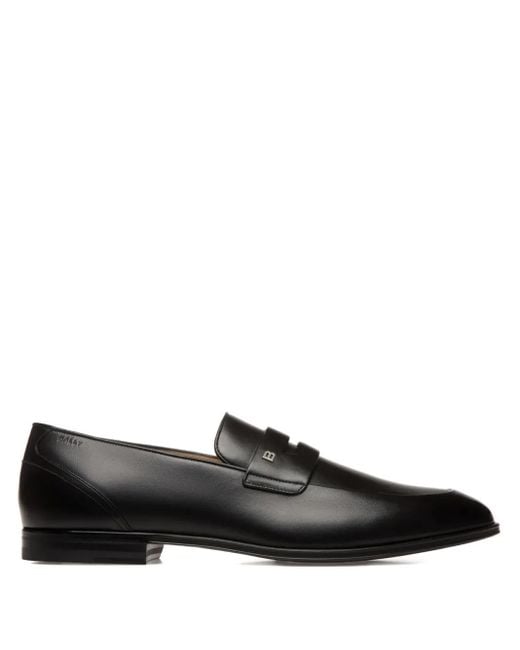 Bally Black Penny-Slot Leather Loafers for men