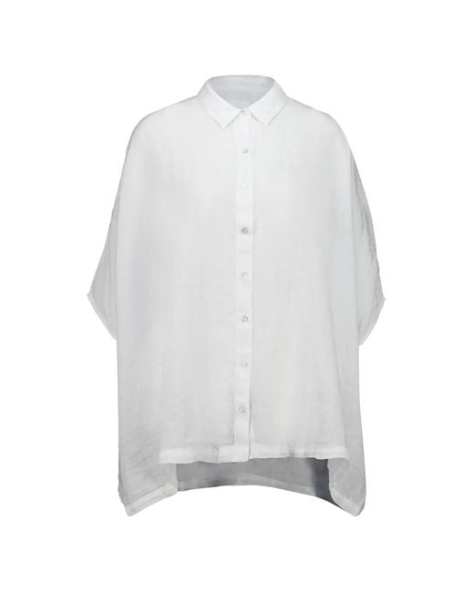 120% Lino White Short-Sleeve Shirt