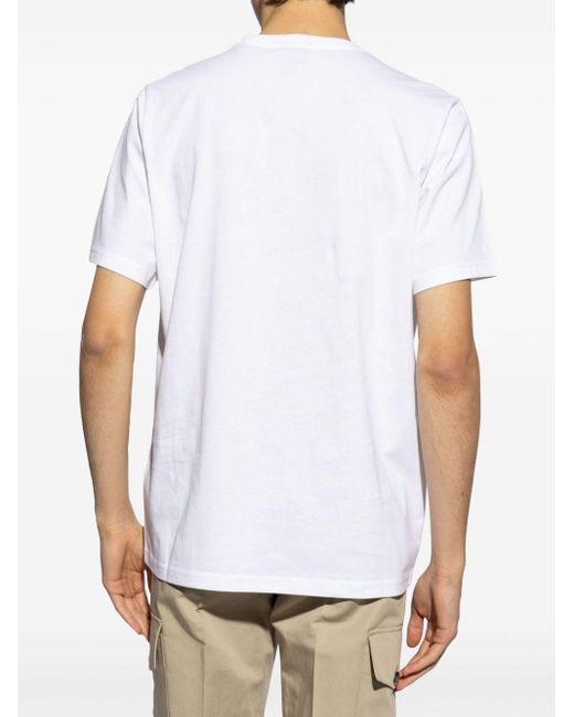 T-shirt en coton à imprimé tête de mort PS by Paul Smith pour homme en coloris White