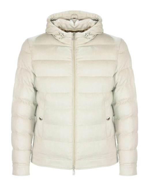 Eleventy Wattierte Jacke mit eingefassten Taschen in White für Herren