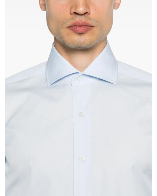 Barba Napoli White Cotton Shirt for men